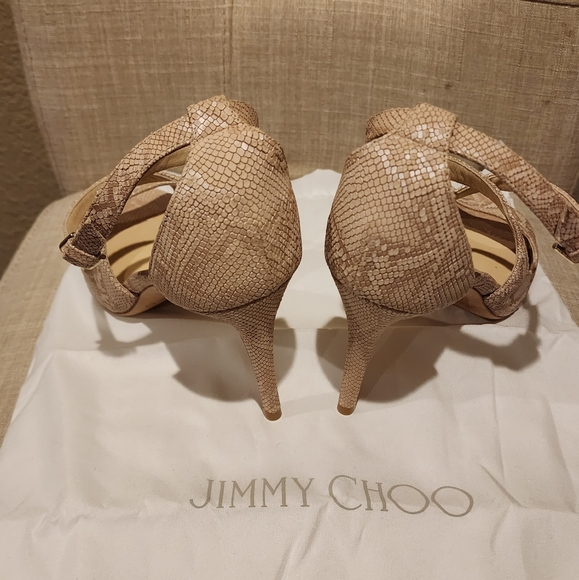 Jimmy Choo Emily Authentic Like New - 85mm Printed Metallic Leather - Picture 2 of 5